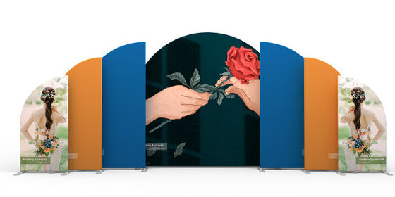 روبالشی پارچه ای کششی 8x8 با پس زمینه طاق گرد آلومینیومی