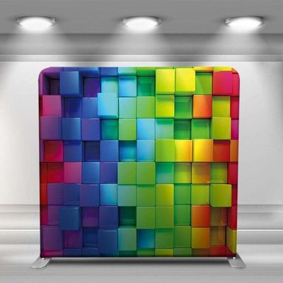 8×8 پس زمینه غرفه عکس روکش بالش تنش لوله پارچه ای نمایش پارچه کششی
